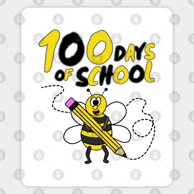 100 Days Of School Bee Wildlife Kindergarten 2022 Sticker by doodlerob